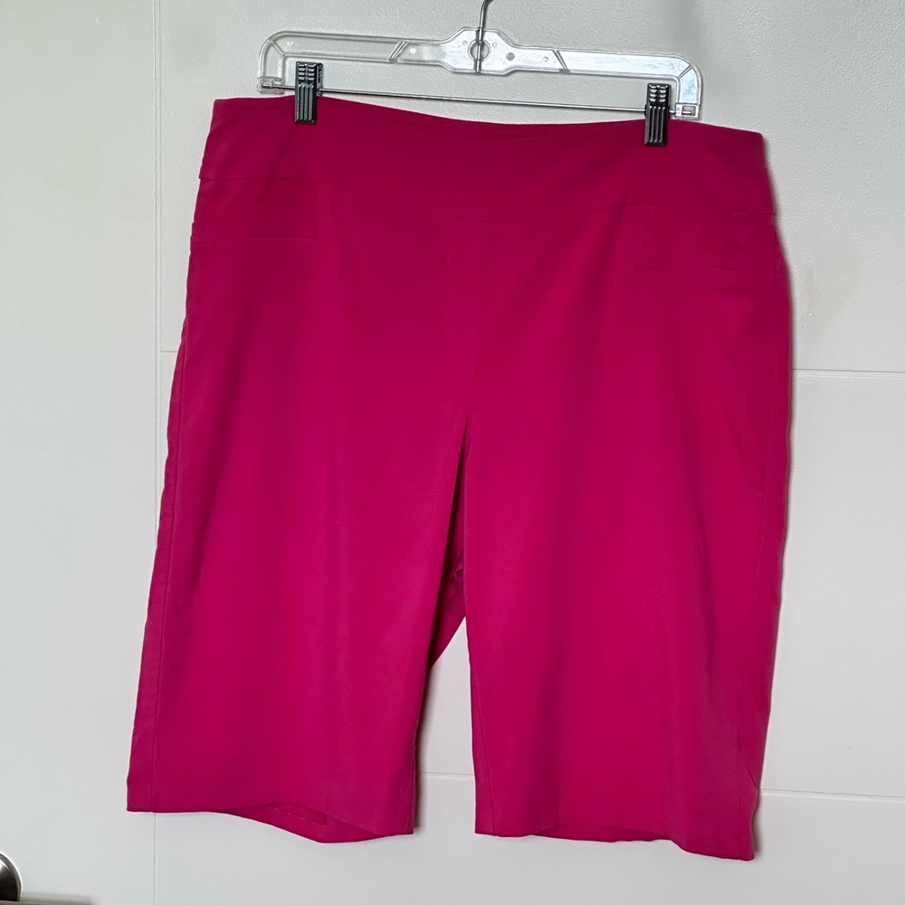 Zac & Rachel Pink Bermuda Shorts Tailored Knee-Length